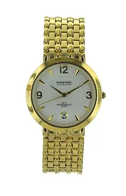 Ladies Casual Prestige Watch Gold Tone Case And Band Day Indicator PRE101 • $29.99