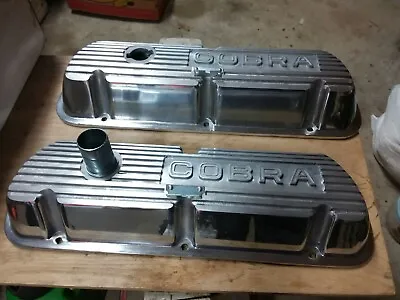 NOS Ford COBRA POLISHED Valve Covers 289/302/351 Sbf Mustang In Box • $514.95