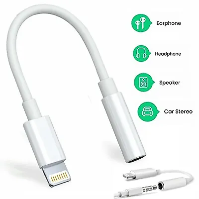 £2.99 • Buy Adapter For IPhone To 3.5mm Jack Connector Cable Headphone Aux All IOS Devices