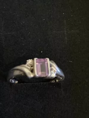 Vintage Avon Sterling Silver 925 Amethyst CZ Ring Size 8 • $10