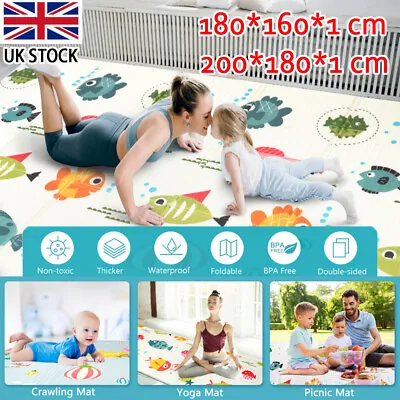 Folding 2Side Baby Play Mat Large Foam Crawling Floor Mat Extra Thick Waterproof • £9.99