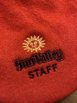 Vintage SUN VALLEY Idaho STAFF Ski Resort Newsboy Cap Red Hat Wool Blend Sz Med • $79.99