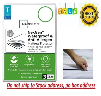 Mattress Cover Waterproof Anti-Allergen Zippered Bed Bug Protector All Sizes • $14.97