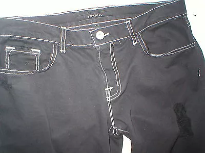 New J Brand Jeans Womens Black White Stitching Destroyed 28 Mid Rise Skinny • $50