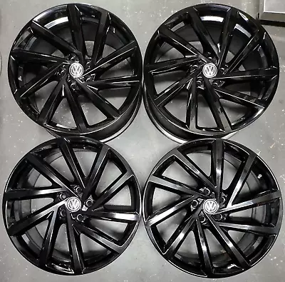 $1529.99 • Buy VW Golf R 19x8 Wheels Rims OEM 5G0601025DBFZZ 70053 GLOSS BLACK Englishtown (4)
