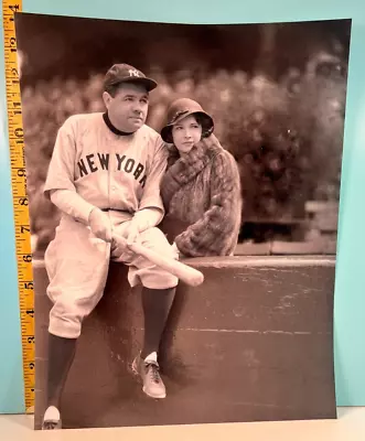 Babe Ruth & Wife Clair At Yankee Stadium Dugout Type 2 Glass Negative Photograph • $75