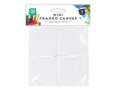4 X Blank Artist Canvas  White Stretched Mini Framed Small Art Craft 7cm X 7cm  • £2.45