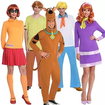 Official Adult's Scooby Doo Fred Velma Shaggy Daphne Gang Fancy Dress Costumes • £32.28