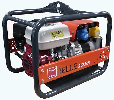 NEW BELLE GPX3400 GENERATOR 3.4kVA  HONDA GX200 PETROL ENGINE 110v 230v SITE • £895