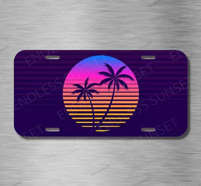 Palm Tree Sky Vacation Retro Florida Tropical Sun License Plate Front Auto Tag • $17.99