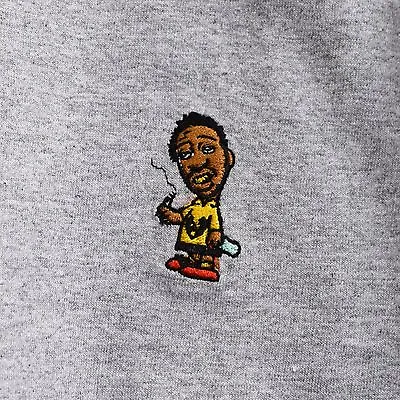 ODB X Charlie Brown Smoke Embroidered Heather Grey T-Shirt By Actual Fact • £19.99