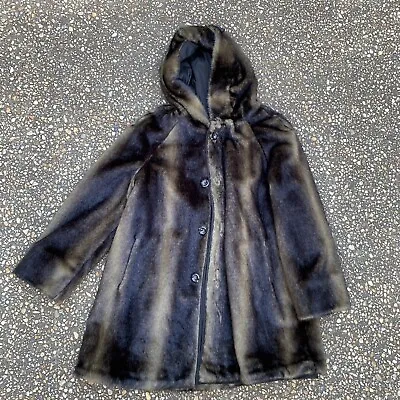 Vintage 1980’s 1990’s Platinum Faux Reversible Mink Swing Coat Raincoat • $75