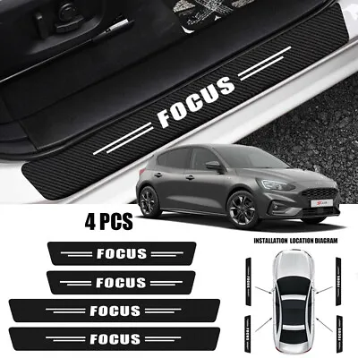 4X For Ford Focus Accessories Car Door Sill Plate Protector Carbon Fiber Cover • $16.99