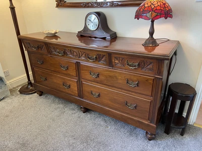 £125 • Buy Beautiful Large Antique Mahogany Sideboard / Dresser 7 Drawer Cabinet