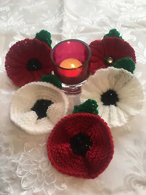 Dk Knitting Pattern Easy Beginner Knit Remembrance Peace Poppy Flower  • £1.79