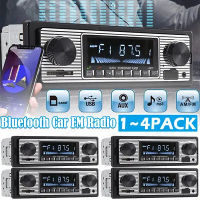 Car FM Radio MP3 Player Bluetooth Vintage USB Classic Stereo Audio Receiver AUX • $52.04