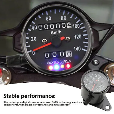 Motorcycle Universal LED Digital Odometer Speedometer Tachometer Gauge • $21.29