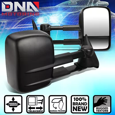 For 99-07 Silverado Sierra 1500 2500 3500 Foldable Manual Adjust Towing Mirrors • $63.99