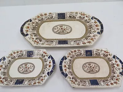 Antique Sampson Hancock & Sons (S H & Sons) 'Norman' Platter And 2 Plates • £14.99