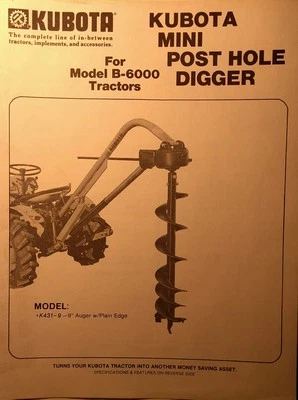 $91.07 • Buy Kubota B6000 Diesel 4X4 Tractor Implements Operator & Parts (3 Manuals) 52pg