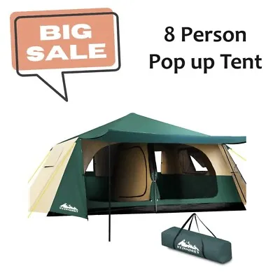 Weisshorn Instant Up Camping Tent Pop Up Tents Family 8 Man Person Dome Glamping • $276.72