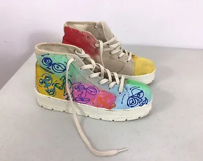 Zara Shoes High Top Platform Sneakers Graffiti Print Womens 39 • $45