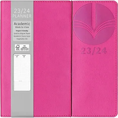 £6.98 • Buy Square 2023-2024 Academic Diary Mid Year Week To View Student Teacher Vegan Pink