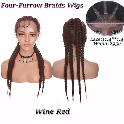 Braided Micro Twist Box Braid Wigs Handmade Full Head Lace Front For Black Women • £75.89