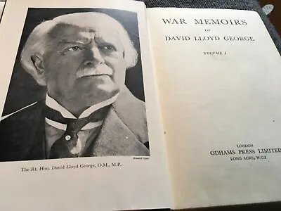War Memoirs Of David Lloyd George Vol 1 & 2 1938 • £35