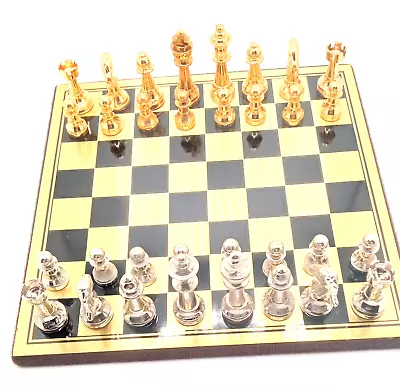 Executive Metal Chess Set 8 X8  W Storage Case • $70