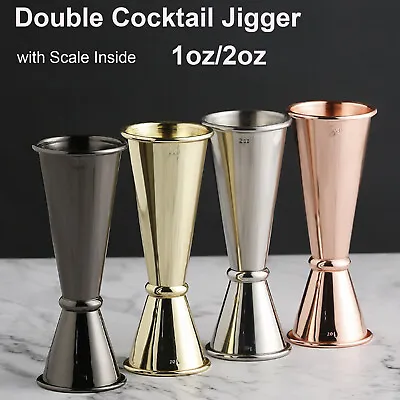 Steel Double Cocktail Jigger With Measurements Scale Inside Japanese Jigger • £6