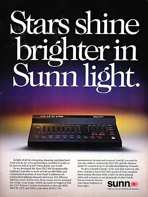 Vtg SUNN PLC 816 PROGRAMMABLE LIGHTING CONTROLLER MAGAZINE PRINT AD Pinup Page • $9.99