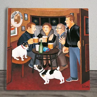 Ceramic Picture Tile Plaque  In The Snug  By Beryl Cook New & Boxed 20cm X 20cm • £25.95