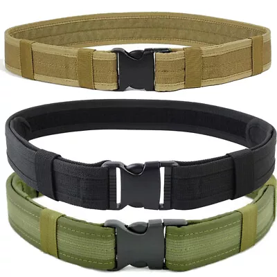 Mens Nylon Military Magnetic Tactical Waist Belt Quick Release Buckle Adjustable • $8.99