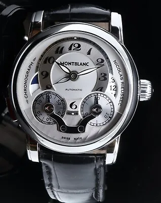 Montblanc Star Nicolas Rieussec Gmt Chronograph Steel 43mm Watch Ref 102336 • $3213.78