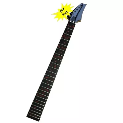 Maple Electric Guitar Neck Replacement 24 Frets Rosewood Red Vine Inlay • $80.10