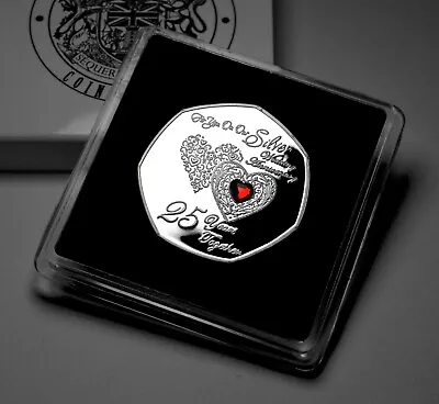 ON OUR 25th SILVER WEDDING ANNIVERSARY Commemorative. Case. Gem. Gift/Present • £12.99