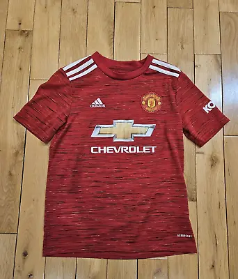 2020-21 Adidas MANCHESTER UNITED MUFC Red Devils Soccer Home Jersey Kit Youth M • $29.74