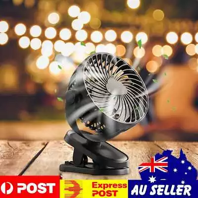 Mini Adjustable Clip-on Fan 3 Speeds Adjustable USB Desk Fan Home (Black) • $14.20