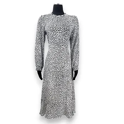 J.Crew Factory Ruffle Neck Long Sleeved Knee Length Leopard Print Dress Size 6 • $28