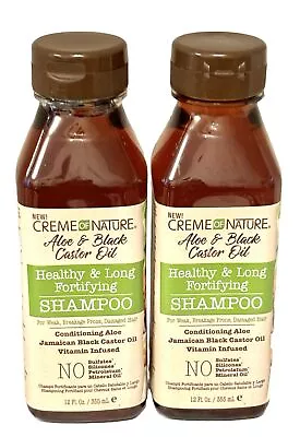 2XCreme Of Nature Aloe&Black Castor Oil Healthy&Long Fortifying Shampoo2X355ml • £9.99