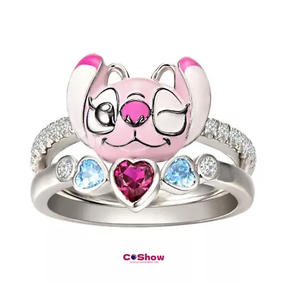 Fashion Cartoon Lilo & Stitch Little Monster Angel Ring Adult Accessory Gift 1pc • $9.29