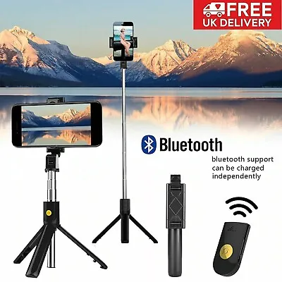PHONE Selfie Stick Bluetooth Remote Monopod Phone Tripod For IPhone Samsung IOS • £7.99