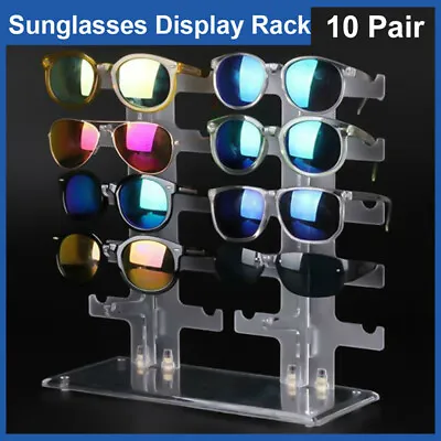 $15.99 • Buy New Acrylic 10 Pair Sunglasses Eye Glasses Display Rack Stand Holder Organizer