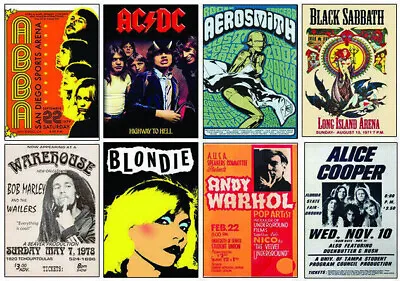 Music Posters Classic Heavy Metal Rock Blues Jazz Pop A4A3 Vintage Retro AD Gift • £10.99