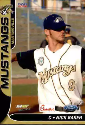 2006 Martinsville Mustangs Choice #1 Nick Baker Vinton Virginia VA Baseball Card • $15