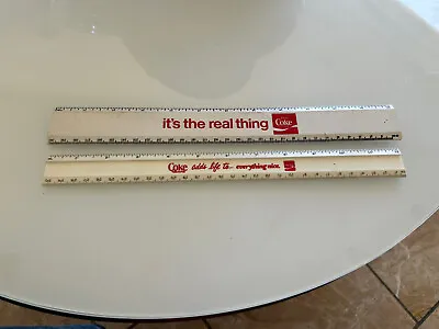 Vintage  Coke Adds Life To & Real Thing Plastic Rulers. Coca Cola LOT  OF 2 • $6