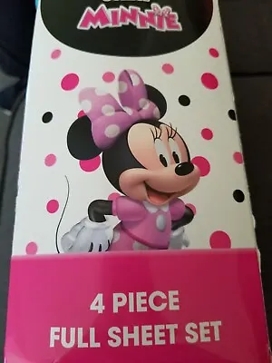 Minnie Mouse Made You Smile 4 Piece Full Sheet Set Brand New • $27