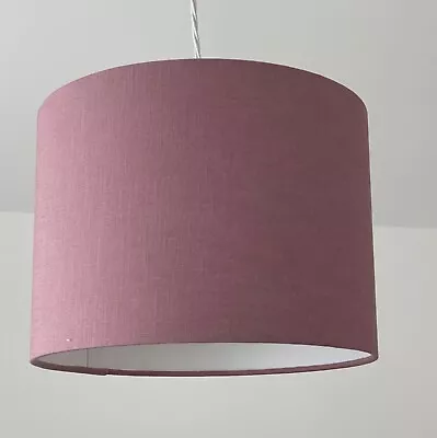 £36.50 • Buy Lampshade Mauve Textured 100% Linen Drum Light Shade