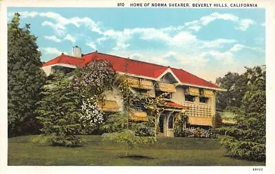 Movie Star Home HOME OF NORMA SHEARER Beverly Hills CA C1930s Vintage Postcard • $11.44